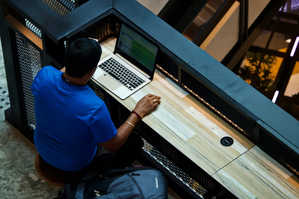 accounting team member working in a contemporary office space
