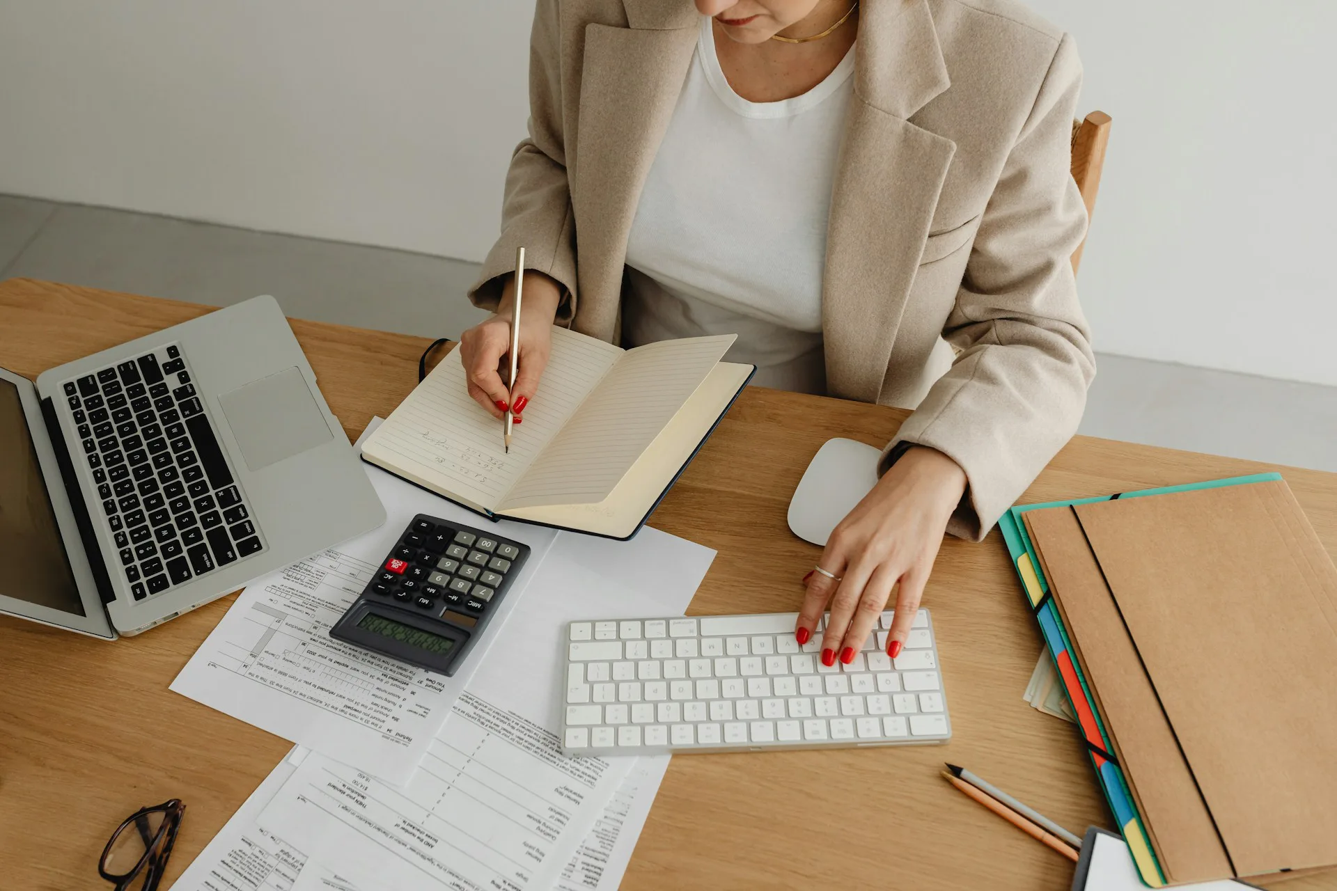 accounting team member working at her desk