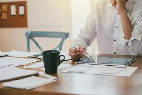 team member working at desk