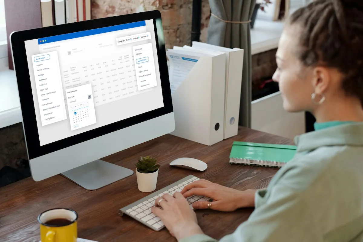 accounting professional working at her computer
