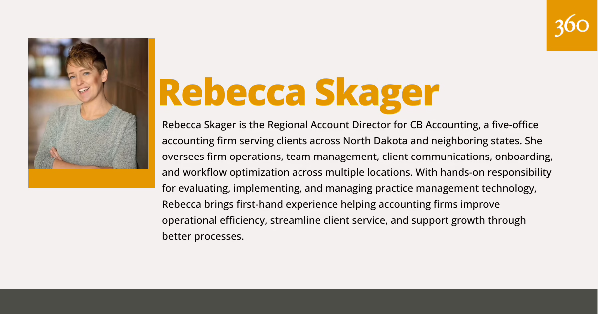 Rebecca Skager from CB Accounting relies on Firm360's all in one accounting practice management system