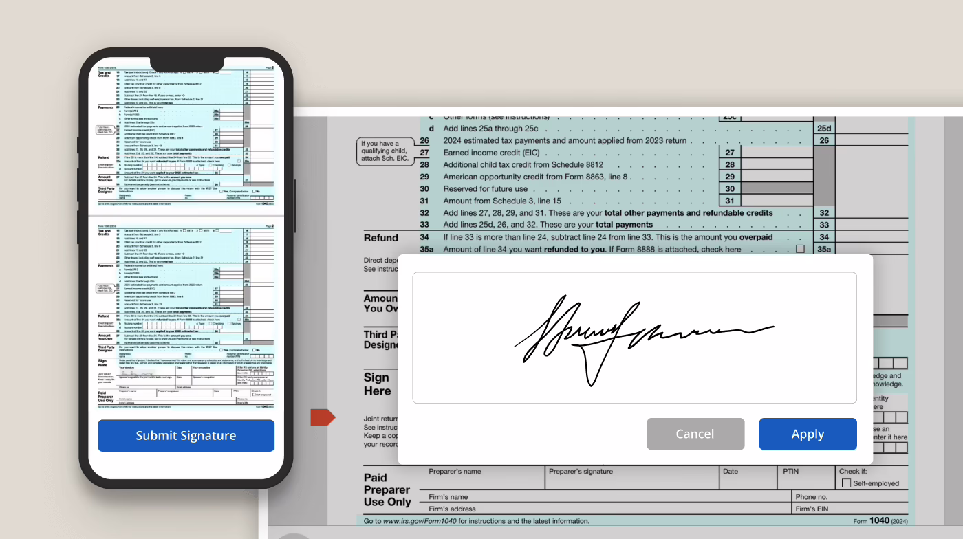 Firm360 e-signature interface