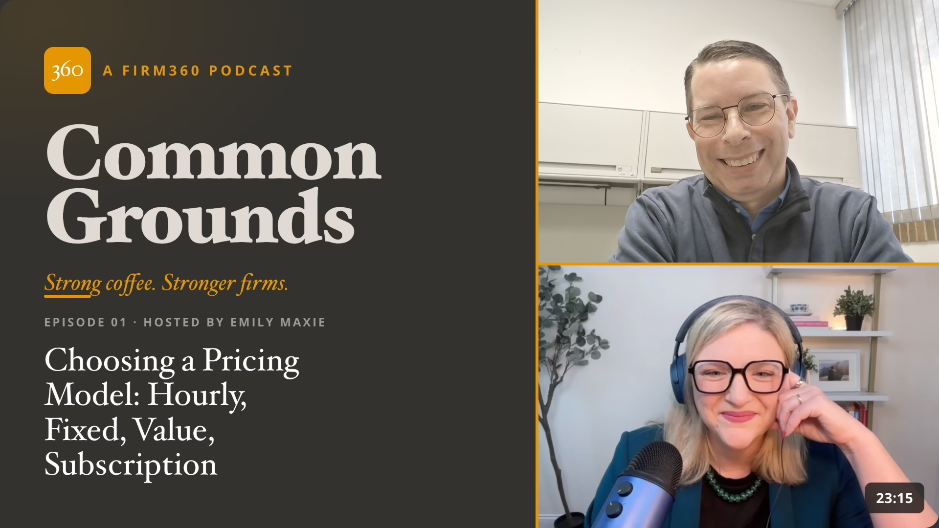 Common Grounds podcast cover art with Nathan Eads of Lally Group, episode on choosing a CPA pricing model