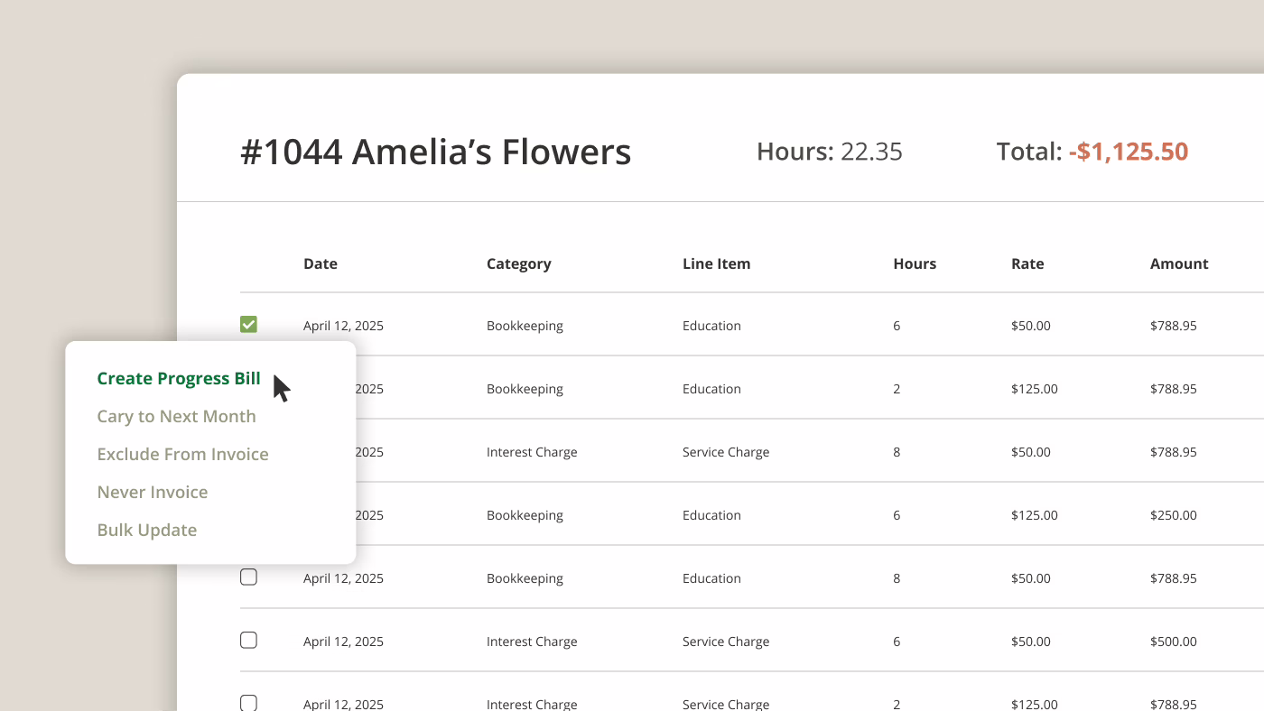 Client interface feature in the Firm360 accounting software